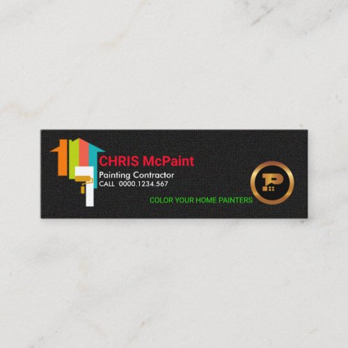 Colorful Painted Home Black Texture Mini Business Card