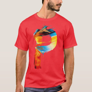 Colorful Painted Initial Letter P T-Shirt