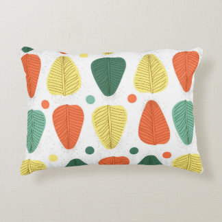 Colorful painted leaves, bright business backgroun accent pillow