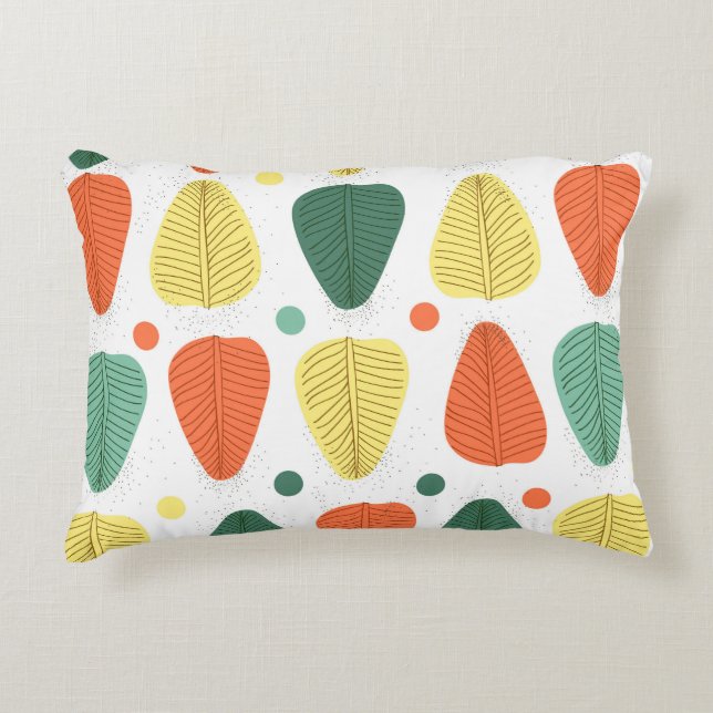 Colorful painted leaves, bright business backgroun accent pillow (Front)