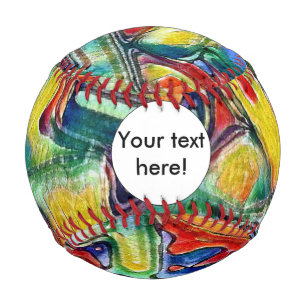 Colorful painted shapes baseball