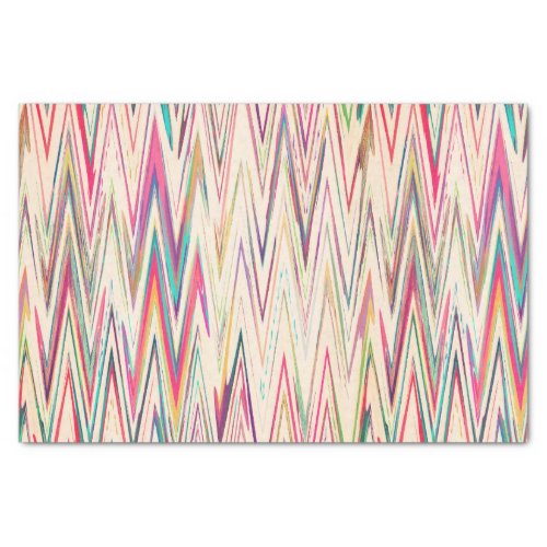 Colorful Painted Sine Waves Tissue Paper