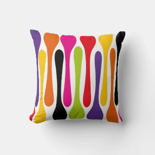 Colorful Painted Stripes Throw Pillow