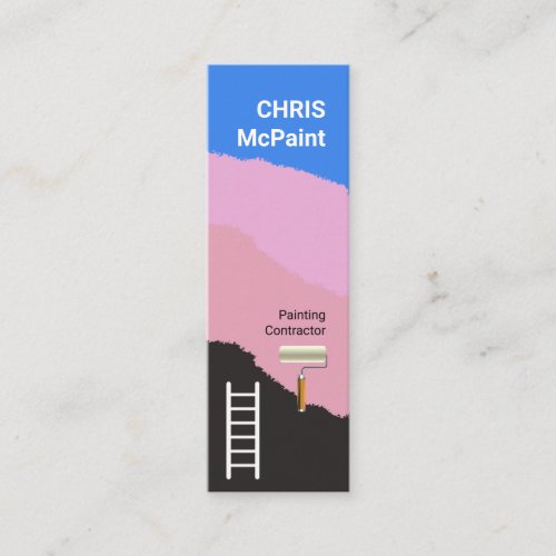 Colorful Painted Wall Roller Brush Painting Mini Business Card