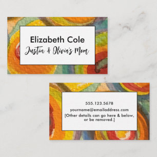 Colorful Painted Watercolor Circles Mommy Business Card