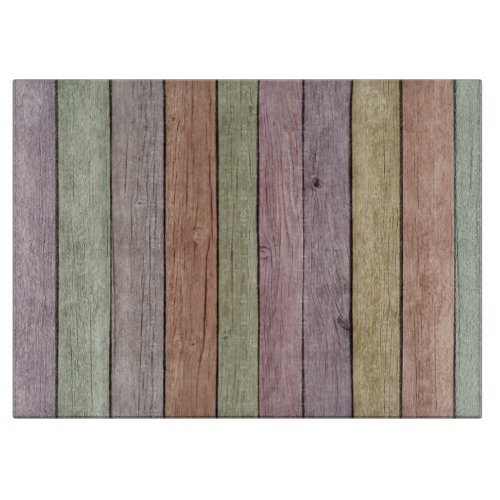 Colorful Painted Weathered Wood Cutting Board