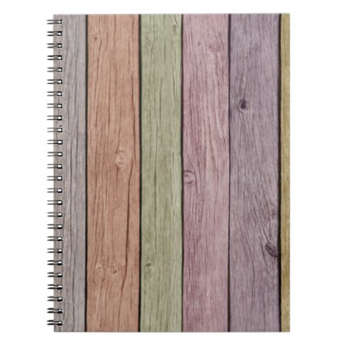 Colorful Painted Weathered Wood Notebook