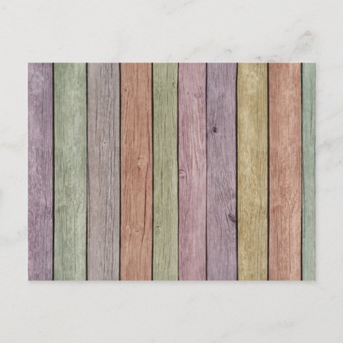 Colorful Painted Weathered Wood Postcard