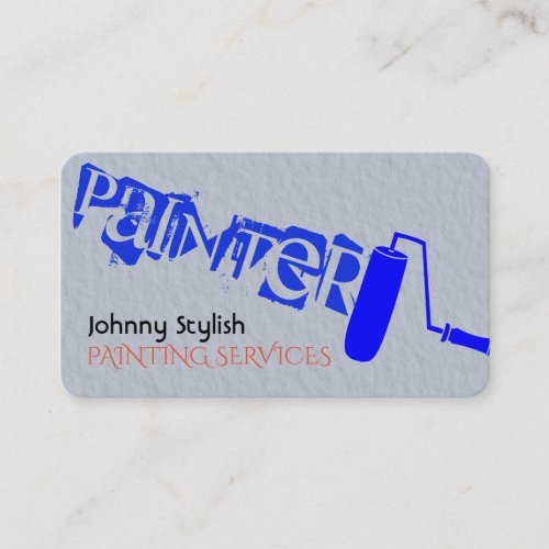 Colorful painter paint job services cover business card