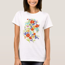 Colorful Painterly Wildflower Bouquet T-Shirt