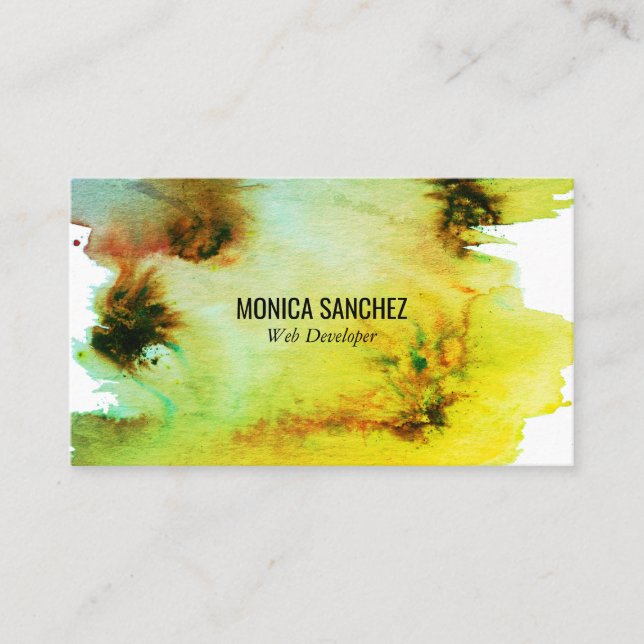Colorful painting abstract business card design (Front)