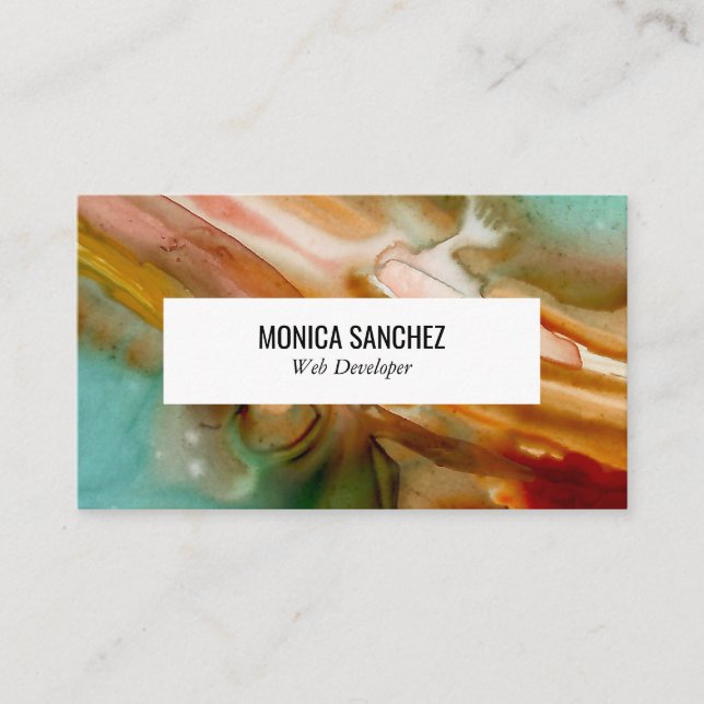 Colorful painting abstract business card design (Front)