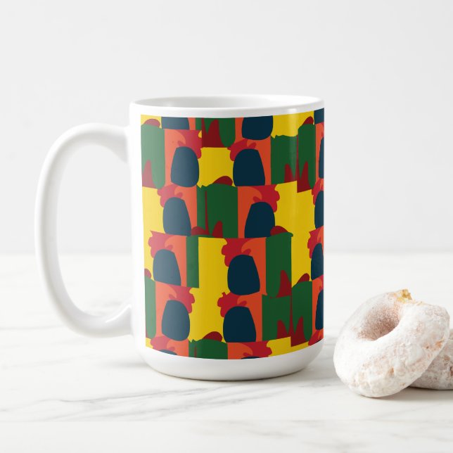 Colorful Painting Abstract Coffee Mug (With Donut)