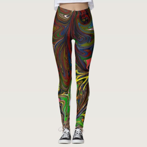 Colorful Painting  Abstract Masterpiece Fine Art Leggings