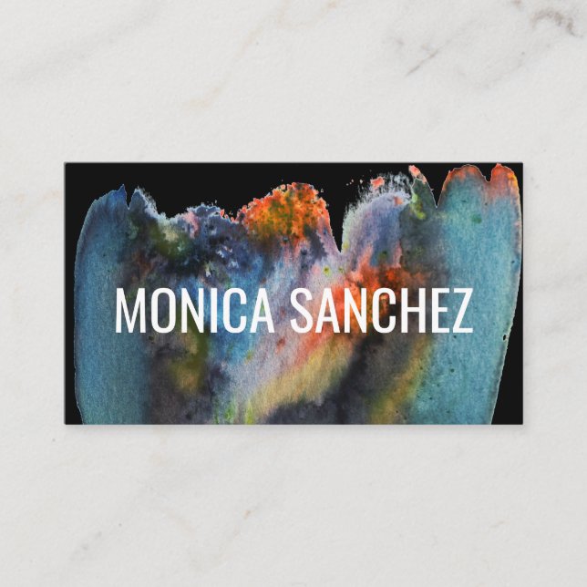 Colorful painting abstract modern business card (Front)