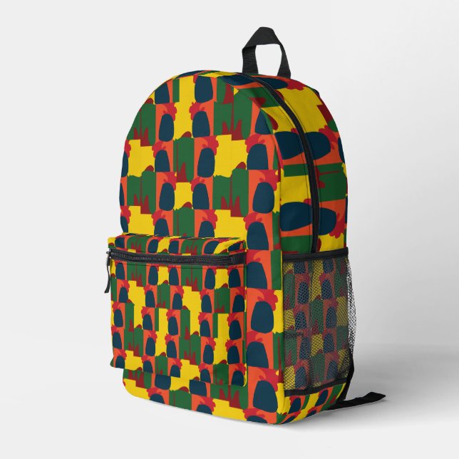 Colorful Painting Abstract  Printed Backpack (Back Corner Right)
