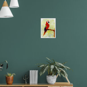 Colorful Painting Macaw Parrot Poster