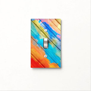 Colorful Painting Wood Vintage Light Switch Cover