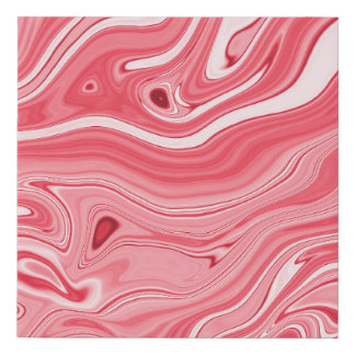 Colorful paintings of marbling, red marble ink pat faux canvas print