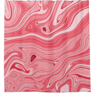 Colorful paintings of marbling, red marble ink pat shower curtain