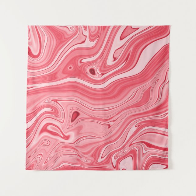Colorful paintings of marbling, red marble ink pat tapestry (Front)