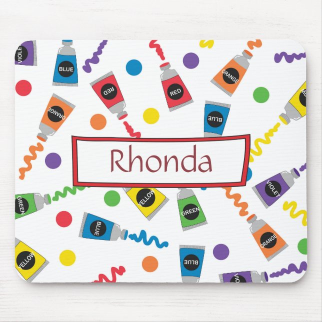 Colorful paints mouse pad (Front)