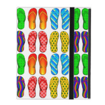 Colorful Pairs of Flip Flop Summer Sandals Pattern iPad Case