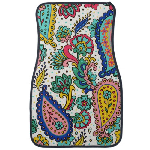 Colorful Paisley Abstract Groovy  Car Floor Mat