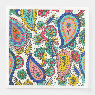 Colorful Paisley Abstract Groovy Paper Dinner Napkins