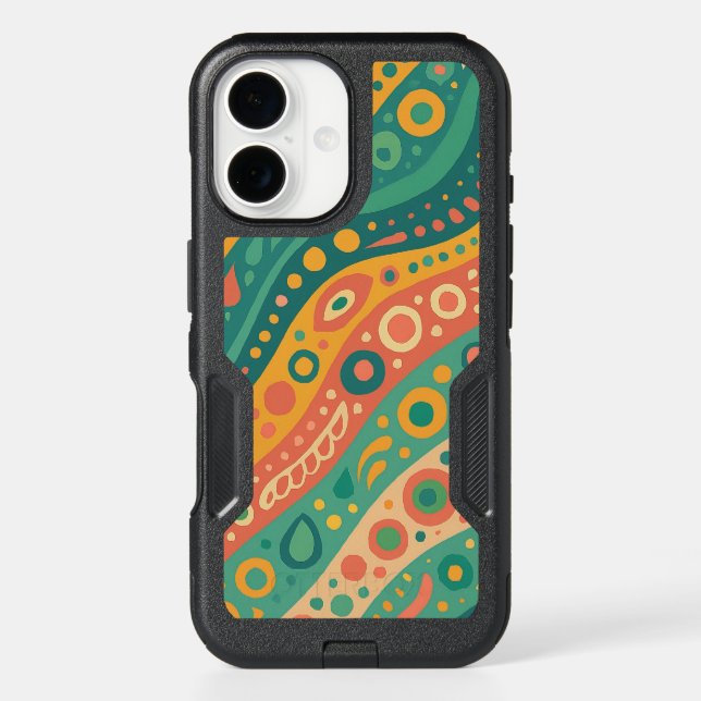 Colorful Paisley Boho iPhone 16 OtterBox Case (Back)