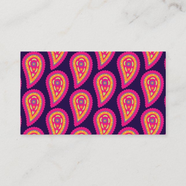 Colorful Paisley Business Card (Front)