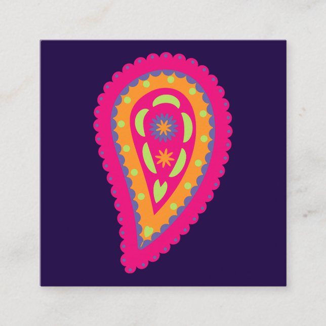 Colorful Paisley Calling Card (Front)