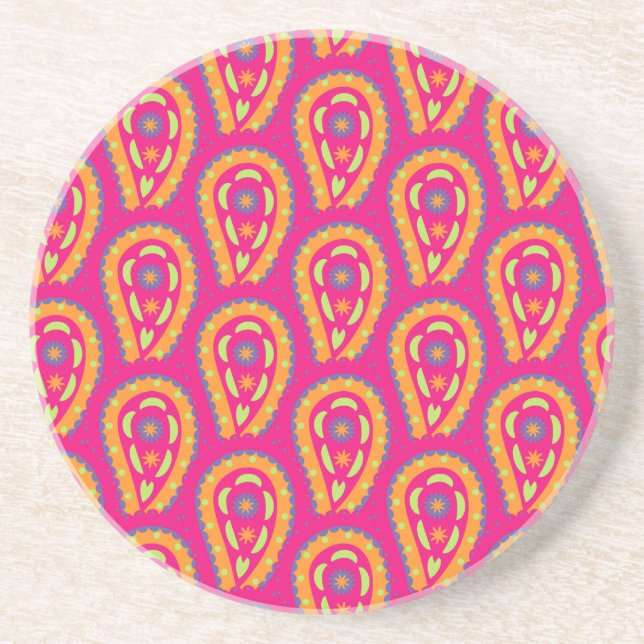 Colorful Paisley Coaster (Front)