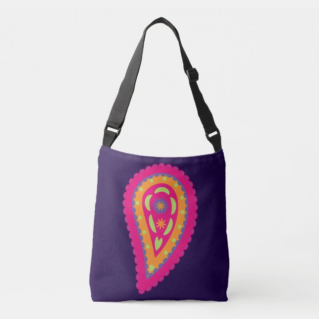 Colorful Paisley Crossbody Bag (Front)