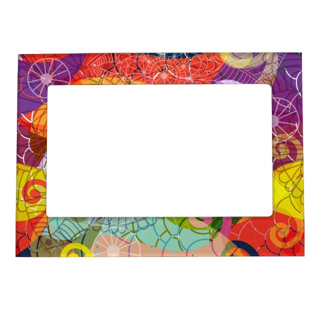 Colorful Paisley Design Magnetic Frame (Front)