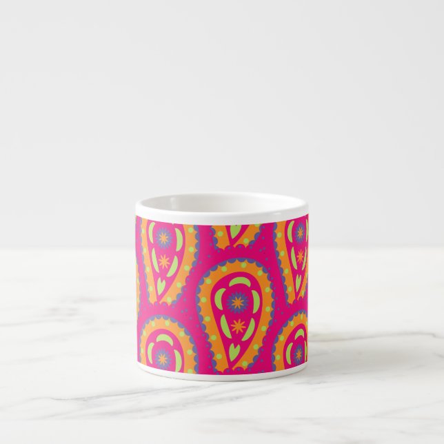 Colorful Paisley Espresso Cup (Front)