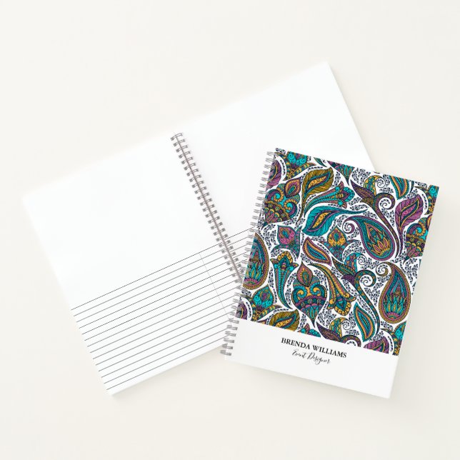 Colorful paisley ethnic pattern notebook (Inside)