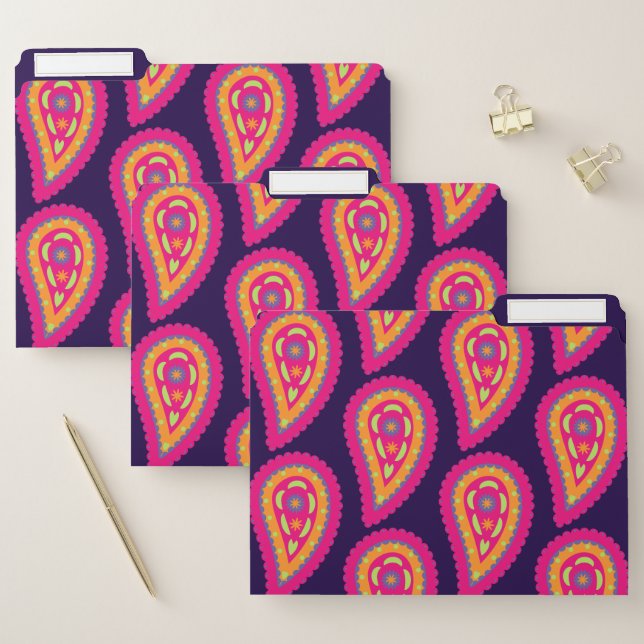 Colorful Paisley File Folder (Set)