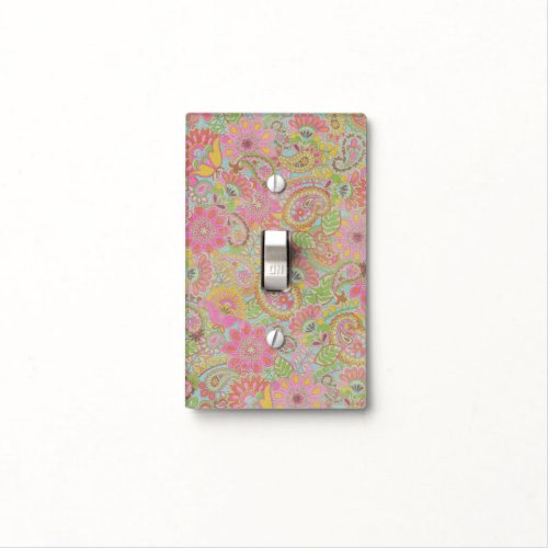 Colorful Paisley Floral botanical Flowers  Light Switch Cover