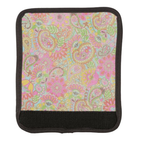 Colorful Paisley Floral botanical Flowers   Luggage Handle Wrap