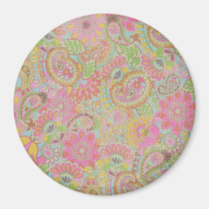 Colorful Paisley Floral botanical Flowers Magnet