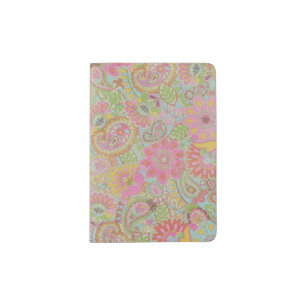 Colorful Paisley Floral botanical Flowers Passport Holder