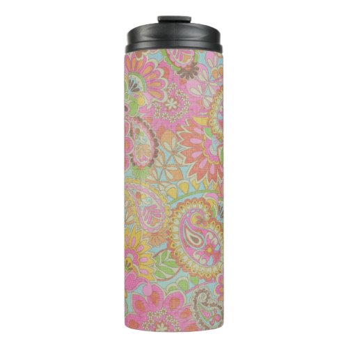Colorful Paisley Floral botanical Flowers    Thermal Tumbler