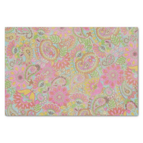 Colorful Paisley Floral botanical Flowers Tissue Paper