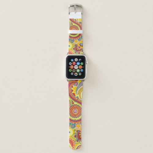 Colorful Paisley Floral Stylish Modern Pattern Apple Watch Band