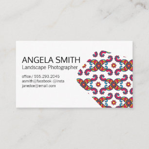 Colorful Paisley Flower  Flowers Botanical Flowers Business Card