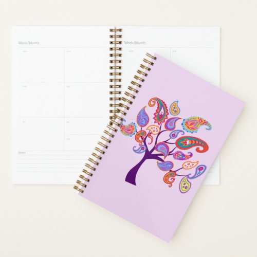 Colorful Paisley Flower Tree Planner