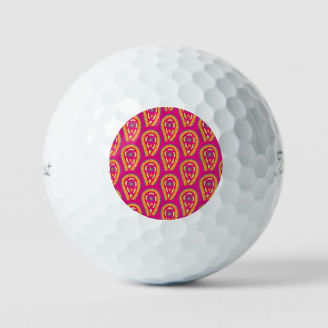 Colorful Paisley Golf Balls (Front)