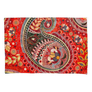 Colorful Paisley Indian Seamless Pattern Pillow Case