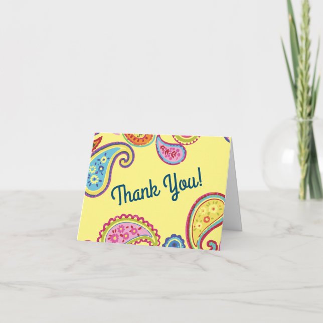 Colorful Paisley Kids Birthday Party Card (Front)